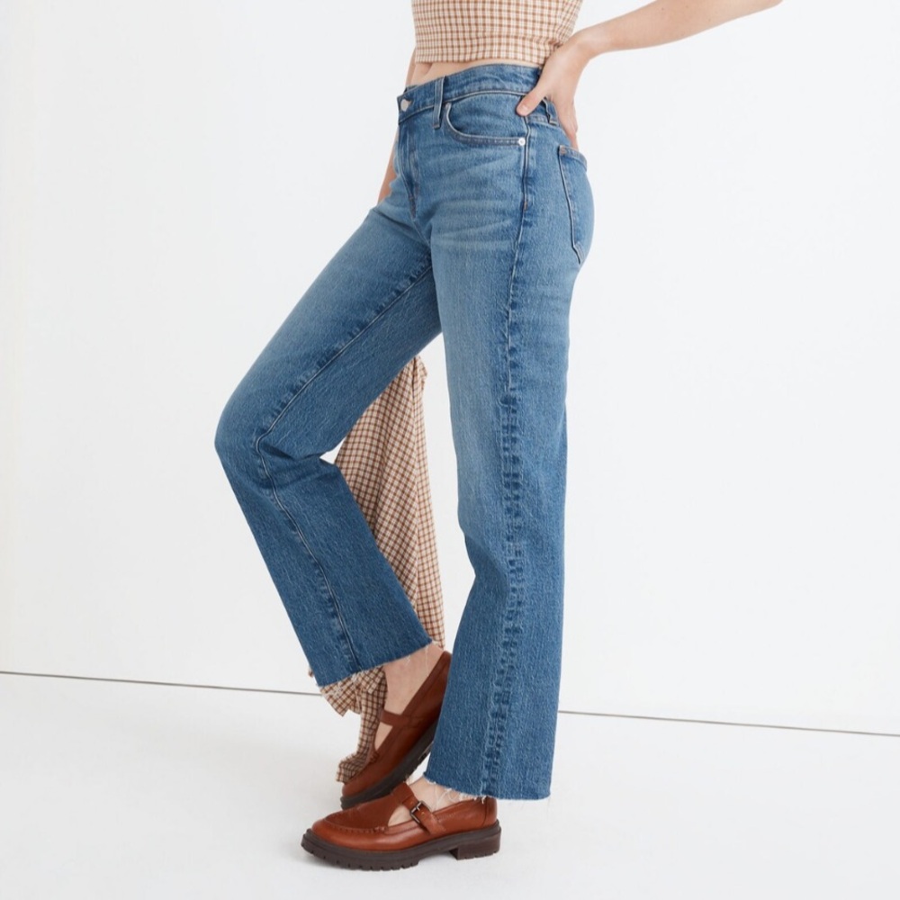 Madewell Perfect Vintage Straight Leg Mid Rise Blue Jeans Women's size 23 - Picture 2 of 13